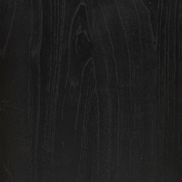 Dovetail Emberly Nighstand Black Black and Natural Mindi Wood and Teak Wood DOV6497-BLCK