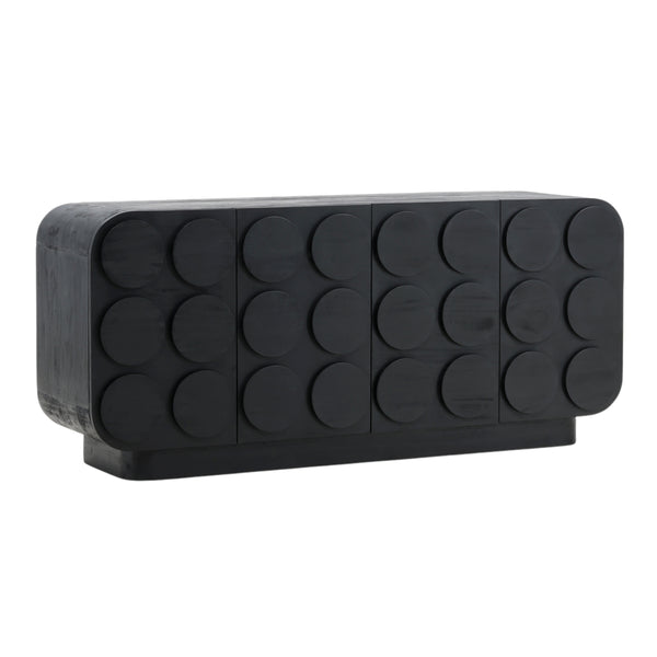 Dovetail Elysian Sideboard Black Black Mindi Wood DOV6498-BLCK