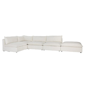 Dovetail Seymour Modular Sectional Performance Linen Blend - Anders Cream​
