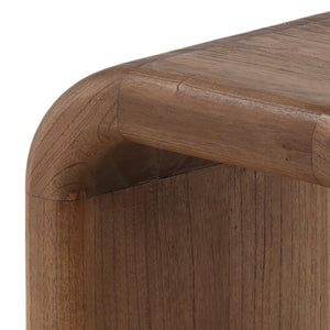Karina Living Wynne Side Table in Medium Brown - Solid Mindi Wood, Rustic Charm, Perfect for Small Spaces & Décor DOV6503-BRWN