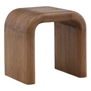 Karina Living Wynne Side Table in Medium Brown - Solid Mindi Wood, Rustic Charm, Perfect for Small Spaces & Décor DOV6503-BRWN