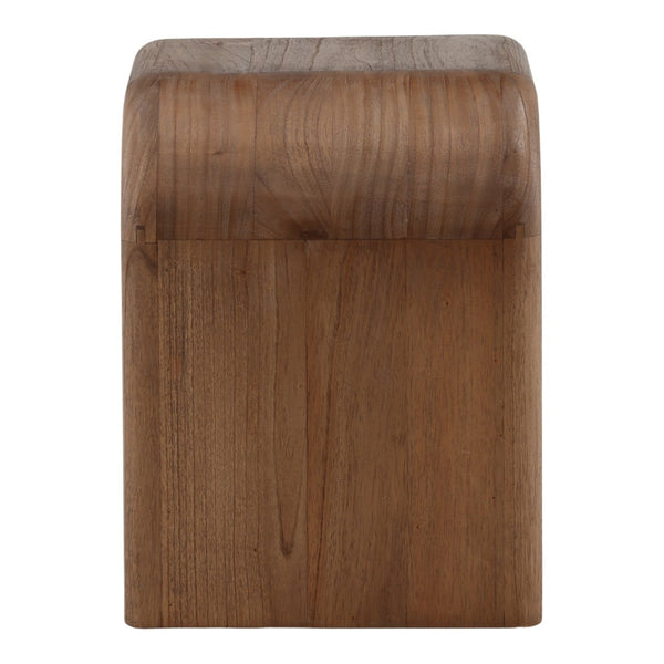 Karina Living Wynne Side Table in Medium Brown - Solid Mindi Wood, Rustic Charm, Perfect for Small Spaces & Décor DOV6503-BRWN