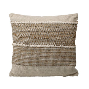 Dovetail Blanche Pillow Handwoven Jute - Natural and Ivory 