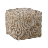 Dovetail Tabitha Pouf Handwoven Wool and Jute - Natural 