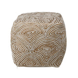 Dovetail Tabitha Pouf Handwoven Wool and Jute - Natural 