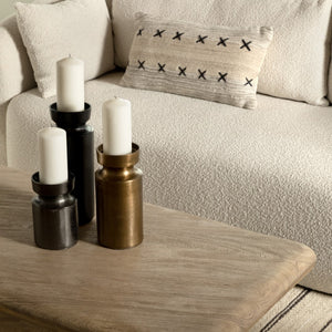 Dovetail Kenya Pillow Handwoven Wool and Cotton - Grey, Taupe and Black 