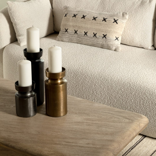 Dovetail Kenya Pillow Handwoven Wool and Cotton - Grey, Taupe and Black 