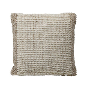 Dovetail Aadan Pillow  Handwoven Wool - Beige and Ivory 
