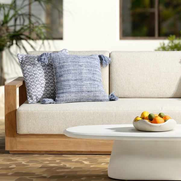 Karina Living Beryl Outdoor Pillow - Handwoven Dark Blue Charm for Durable Comfort on Your Patio or Deck DOV6823