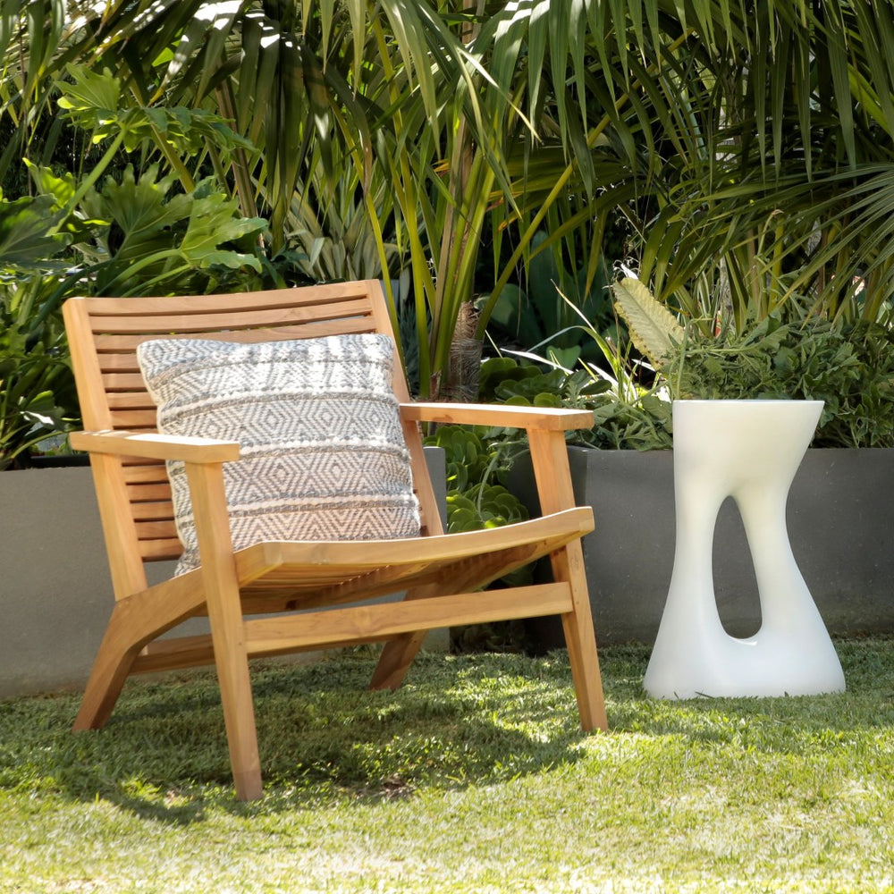Karina Living Adir Outdoor Pillow - Handwoven Eco-Friendly Grey & Ivory Cushion for Stylish, Durable Comfort DOV6824