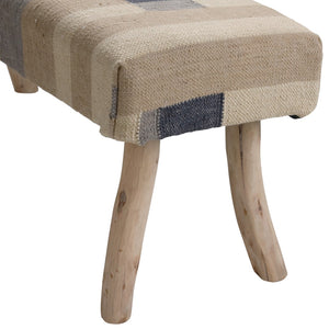 Dovetail Muriel Bench Handwoven Punja Kilim Wool and Eucalyptus Wood - Multicolor 