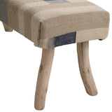 Dovetail Muriel Bench Handwoven Punja Kilim Wool and Eucalyptus Wood - Multicolor 