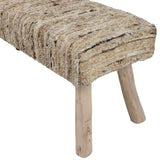 Dovetail Fidel Bench Handwoven Wool and Eucalyptus Wood - Natural 