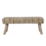 Dovetail Fidel Bench Handwoven Wool and Eucalyptus Wood - Natural 