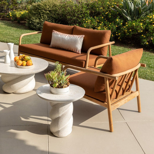 Karina Living Penelope Pillow in Terracotta & Ivory - Handwoven Accent for Cozy Living Spaces & Elegant Decor DOV6877-TRIV