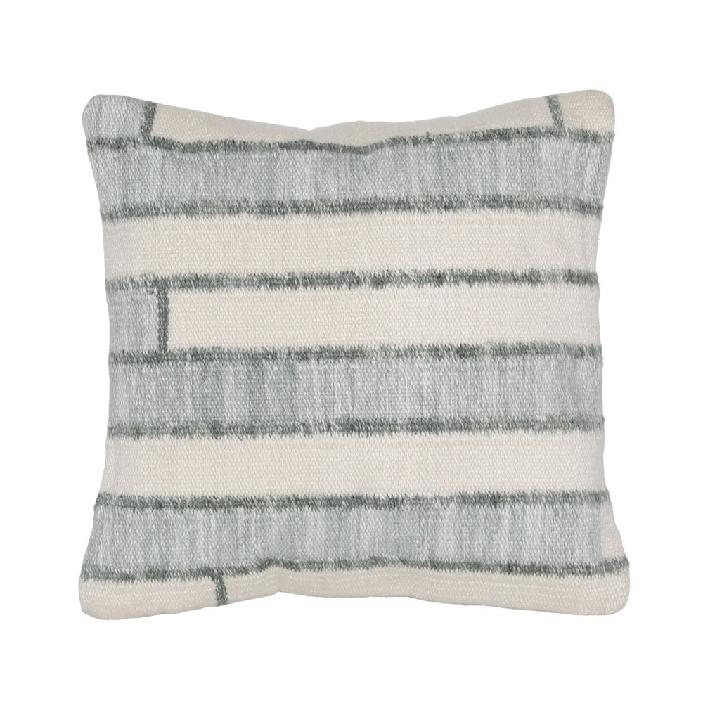 Karina Living Ashma Pillow – Eco-Friendly Seafoam Green & Ivory Cushion for Coastal Chic Home Decor & Comfort DOV6880-GREN
