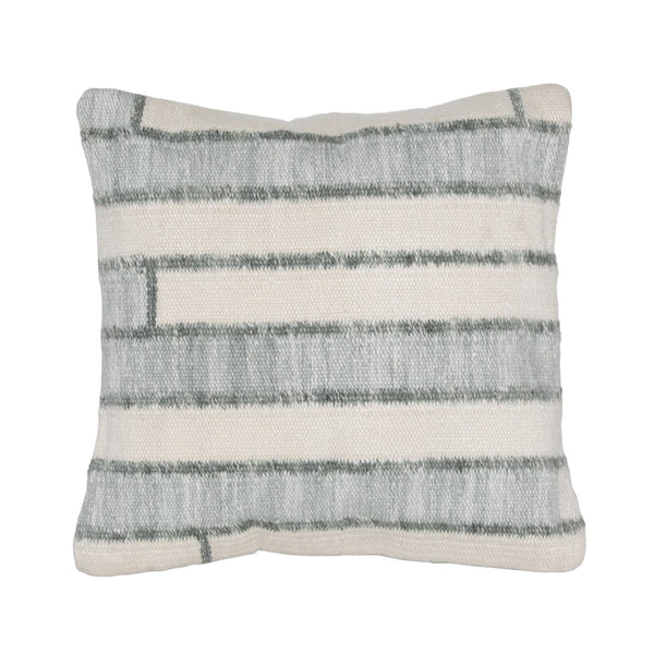 Karina Living Ashma Pillow – Eco-Friendly Seafoam Green & Ivory Cushion for Coastal Chic Home Decor & Comfort DOV6880-GREN