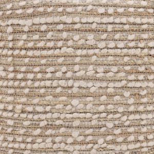 Karina Living Yuri Pouf in Ivory - Handwoven Wool & Jute Accent Piece for Modern, Boho, & Scandinavian Interiors DOV6923-IVRY