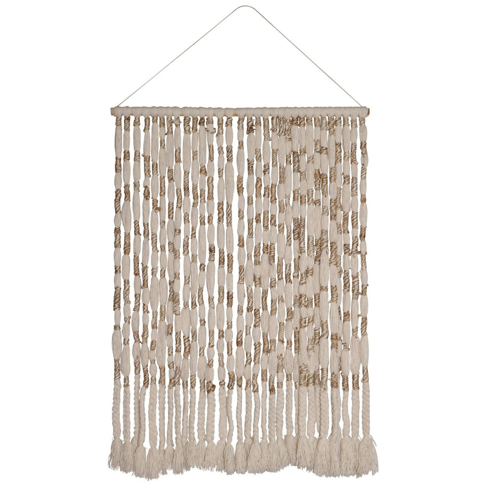 Karina Living Iliana Wall Hanging - Hand-Knitted Wool & Jute Art for Rustic Boho Home Decor & Cozy Spaces DOV6935-NATL