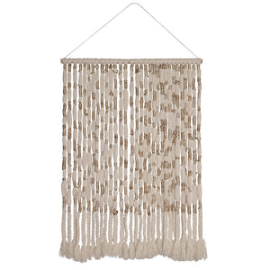 Karina Living Iliana Wall Hanging - Hand-Knitted Wool & Jute Art for Rustic Boho Home Decor & Cozy Spaces DOV6935-NATL