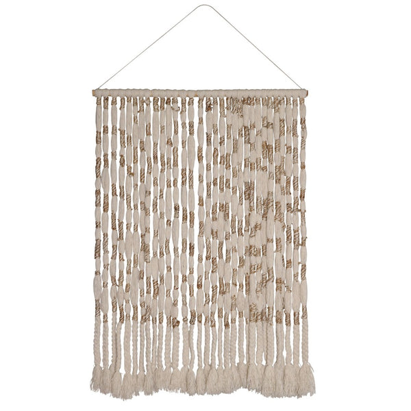 Karina Living Iliana Wall Hanging - Hand-Knitted Wool & Jute Art for Rustic Boho Home Decor & Cozy Spaces DOV6935-NATL