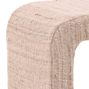 Karina Living Yaelle Stool Beige - Handcrafted Accent Seat with Soft Wool Blend Upholstery for Any Room Decor DOV6940-BEIG
