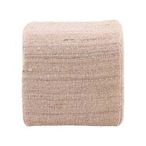 Karina Living Yaelle Stool Beige - Handcrafted Accent Seat with Soft Wool Blend Upholstery for Any Room Decor DOV6940-BEIG