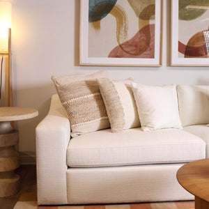 Karina Living Zafiro Pillow Natural - Handwoven Wool & Jute Accent Cushion for Cozy, Stylish Living Spaces DOV6942-NATL