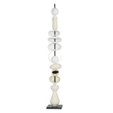 Dovetail Cairo Sculpture Lightweight Concrete and Iron - White and Cream 