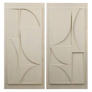 Dovetail Consuelo Wall Art Set of 2 Lightweight Concrete - Off White