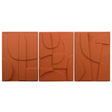 Karina Living Wall Art Set of 3 Lightweight Concrete - Terracotta