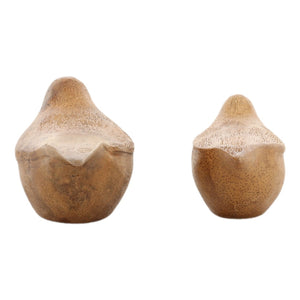 Karina Living Jay Bamboo Sculpture Set of 2 - Minimalist Hand-Finished Birds for Modern Rustic Home Decor Accents DOV71019-NATL