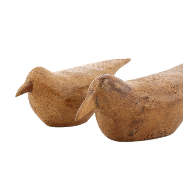 Karina Living Jay Bamboo Sculpture Set of 2 - Minimalist Hand-Finished Birds for Modern Rustic Home Decor Accents DOV71019-NATL