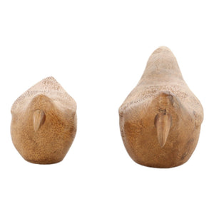Karina Living Jay Bamboo Sculpture Set of 2 - Minimalist Hand-Finished Birds for Modern Rustic Home Decor Accents DOV71019-NATL