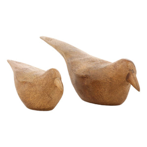 Karina Living Jay Bamboo Sculpture Set of 2 - Minimalist Hand-Finished Birds for Modern Rustic Home Decor Accents DOV71019-NATL