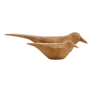 Karina Living Jay Bamboo Sculpture Set of 2 - Minimalist Hand-Finished Birds for Modern Rustic Home Decor Accents DOV71019-NATL