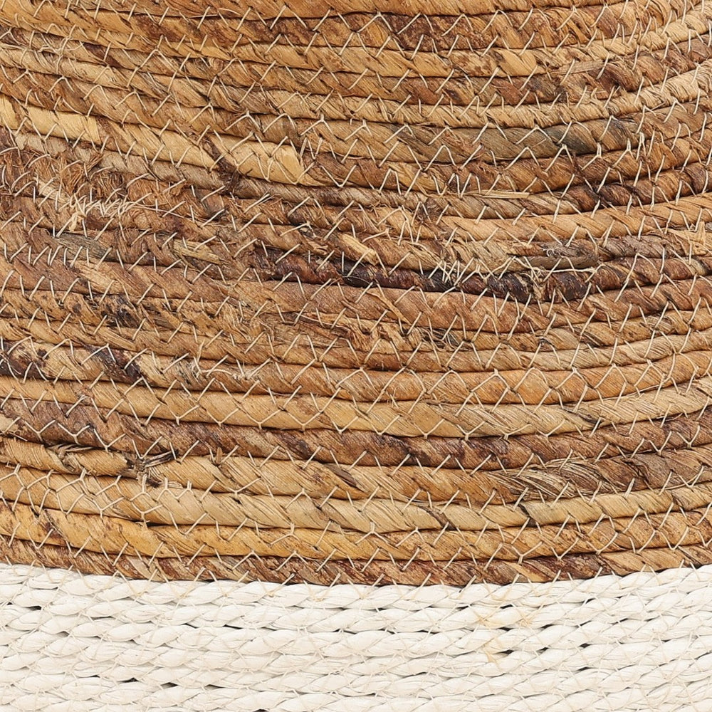 Karina Living Phalen Handwoven Basket - Natural Banana Leaf & Raffia Storage Solution for Stylish Home Decor DOV71023-NATL
