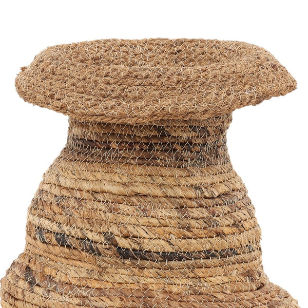 Karina Living Phalen Handwoven Basket - Natural Banana Leaf & Raffia Storage Solution for Stylish Home Decor DOV71023-NATL