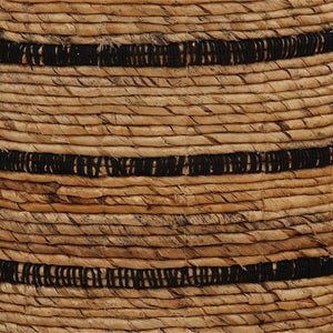 Karina Living Wichita Handwoven Basket Set of 3 - Stylish Storage with Natural Banana Leaf & Black Accents DOV71028-NATL