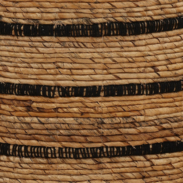 Karina Living Wichita Handwoven Basket Set of 3 - Stylish Storage with Natural Banana Leaf & Black Accents DOV71028-NATL