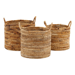 Karina Living Kerensa Handwoven Basket Set of 3 - Eco-Friendly Storage for Home Organization & Decor Ideas DOV71039-NATL