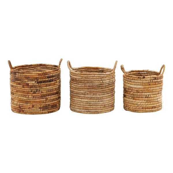 Karina Living Kerensa Handwoven Basket Set of 3 - Eco-Friendly Storage for Home Organization & Decor Ideas DOV71039-NATL