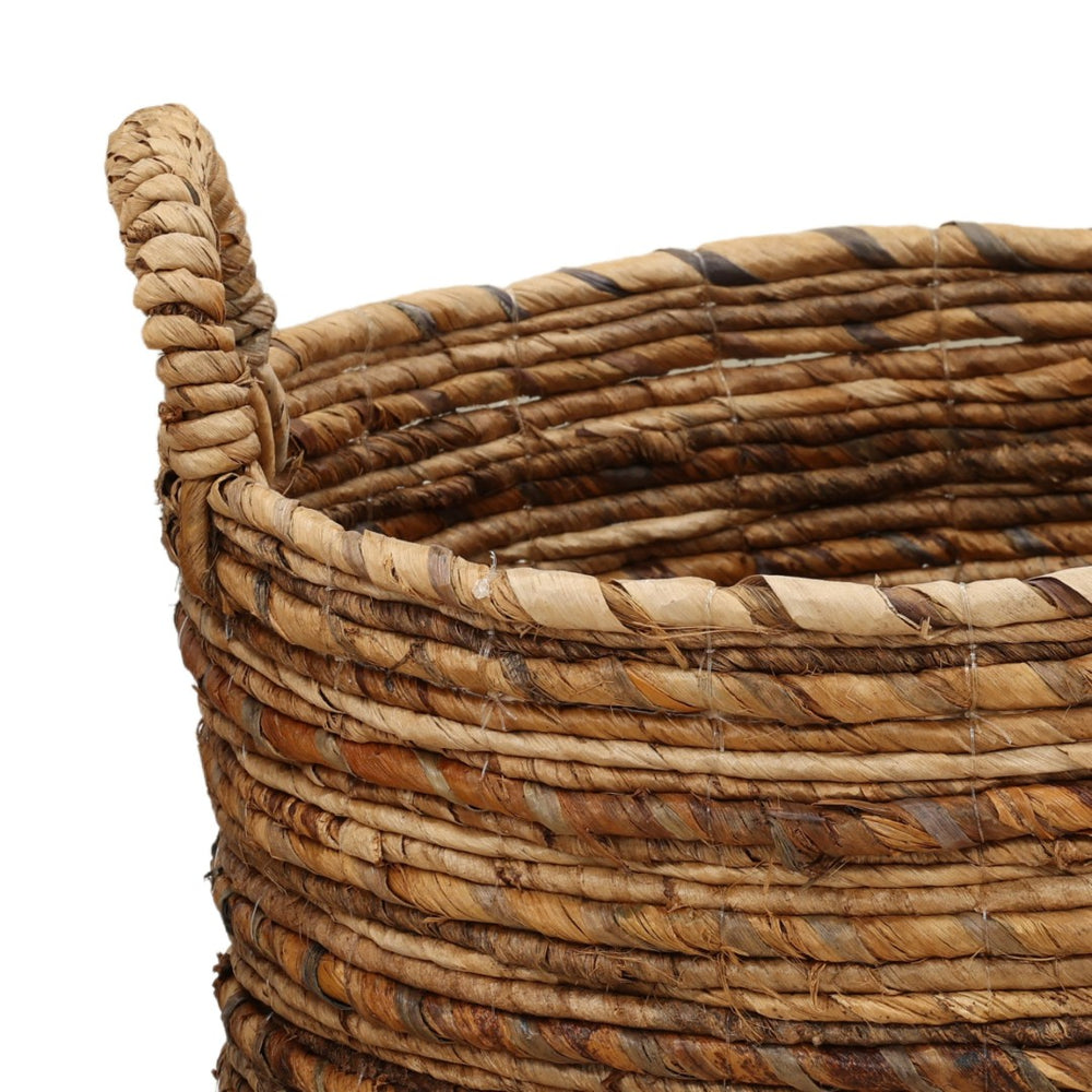 Karina Living Milos Handwoven Basket Set of 3 - Natural Storage Solution for Boho, Coastal, and Rustic Decor DOV71041-NATL