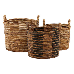 Karina Living Rook Handcrafted Woven Basket Set of 3 – Natural Storage Solution for Stylish Organization & Decor DOV71042-NATL