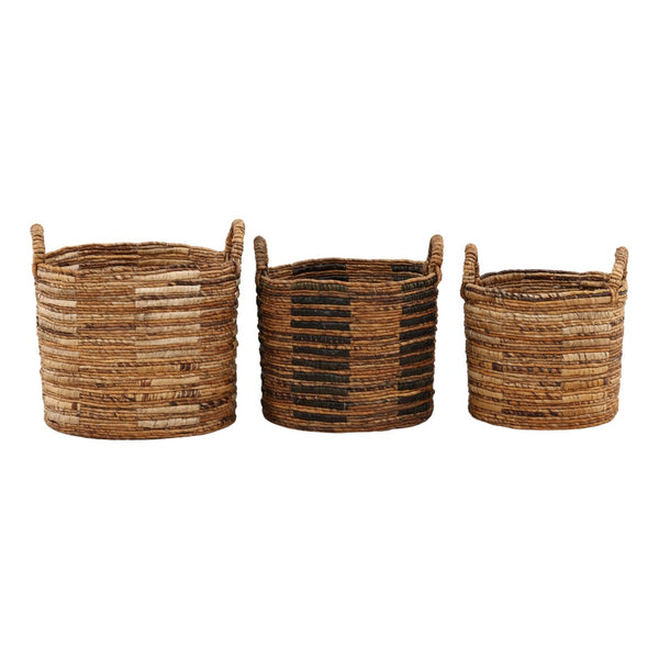 Karina Living Rook Handcrafted Woven Basket Set of 3 – Natural Storage Solution for Stylish Organization & Decor DOV71042-NATL
