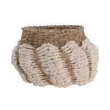 Dovetail Marguerite Basket Banana Leaf and Cotton Fiber - Natural and Off White