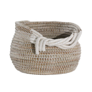 Dovetail Dwight Basket Seagrass and Cotton Rope - Light Natural and White