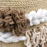 Dovetail Candice Basket Raffia, Jute and Cotton Weave - Natural, Brown and White 