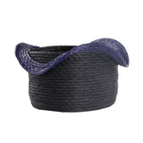 Karina Living Basket Woven Seagrass - Black and Midnight Blue