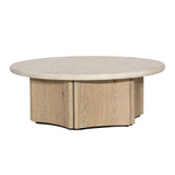 Karina Living Coffee Table Oak Wood, Oak Veneer and Marble - Natural Wash and Cream